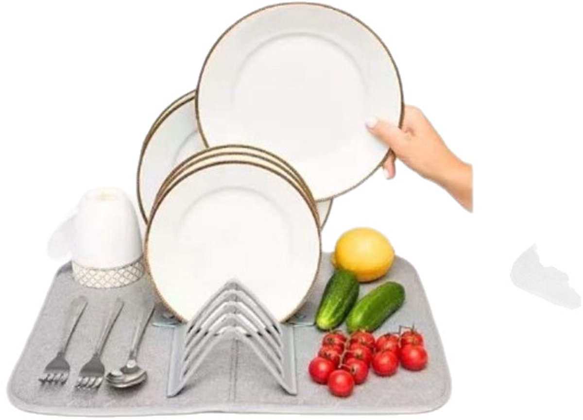 Folding Coasters - Kitchen Placemats - Draining Mats - Storage Racks - Suitable for Kitchens (Grey) V1188-ZXY-11035