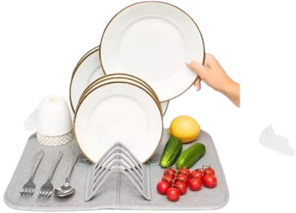 Folding Coasters - Kitchen Placemats - Draining Mats - Storage Racks - Suitable for Kitchens (Grey) V1188-ZXY-11035