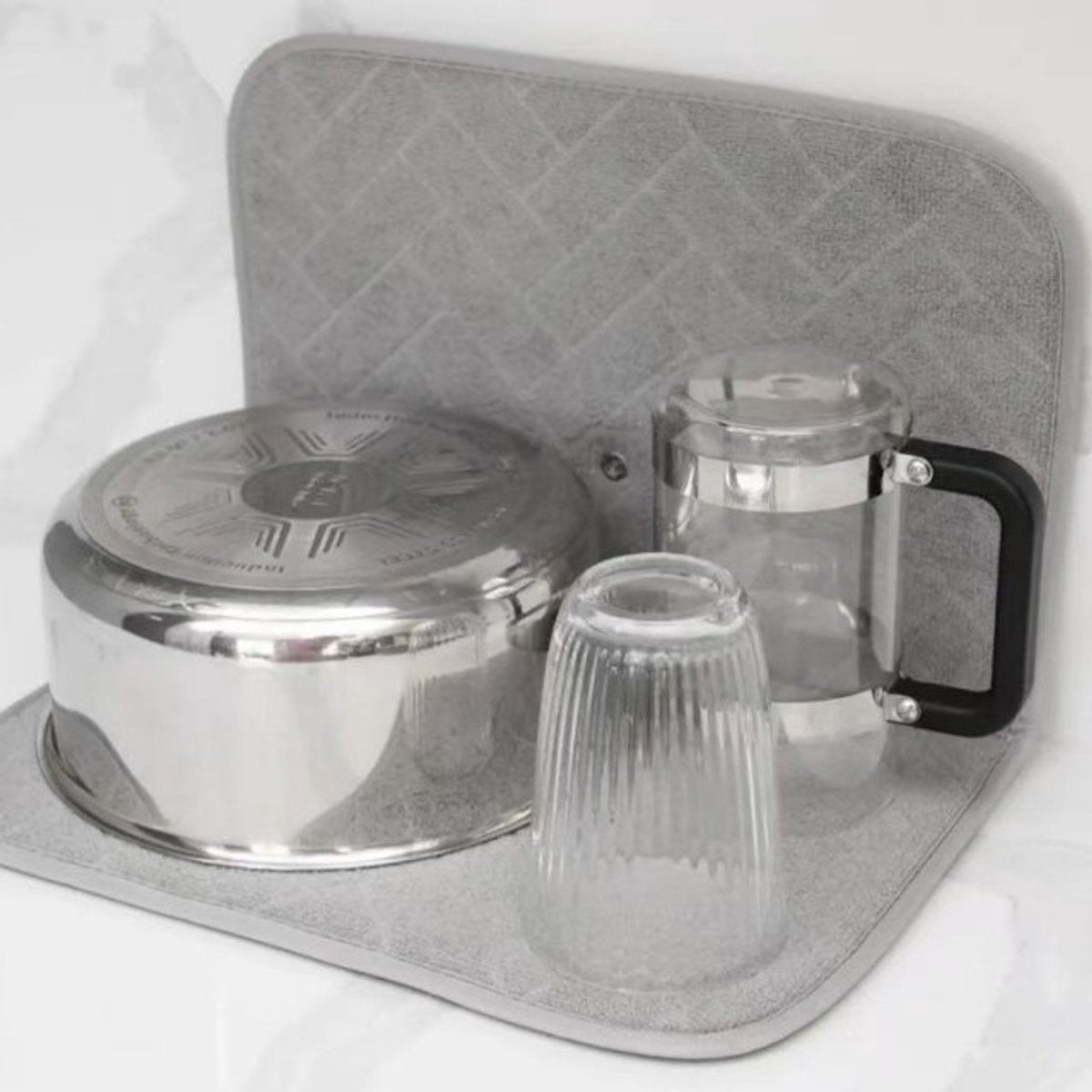 Folding Coasters - Kitchen Placemats - Draining Mats - Storage Racks - Suitable for Kitchens (Grey) V1188-ZXY-11035