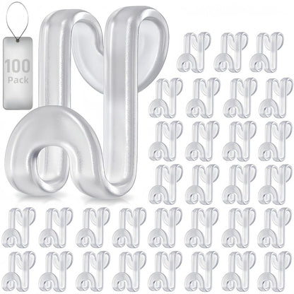 Hanger Hooks | Hooks - S-Hook Hangers - Transparent - 100 Pieces - Coat Hook - Space-Saving Hanger Connector V1188-ZXY-11036