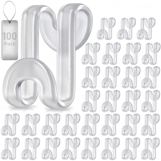 Hanger Hooks | Hooks - S-Hook Hangers - Transparent - 100 Pieces - Coat Hook - Space-Saving Hanger Connector V1188-ZXY-11036