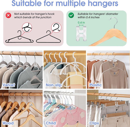 Hanger Hooks | Hooks - S-Hook Hangers - Transparent - 100 Pieces - Coat Hook - Space-Saving Hanger Connector V1188-ZXY-11036