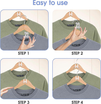 Hanger Hooks | Hooks - S-Hook Hangers - Transparent - 100 Pieces - Coat Hook - Space-Saving Hanger Connector V1188-ZXY-11036