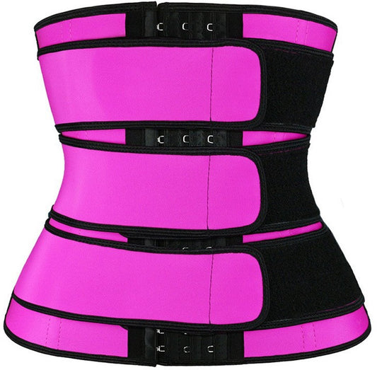 Women Sweat Reducer Training Belt - Sweatband - Waist Trainer - Slimming Belly Band - 3-Row Closure & V1188-ZXY-11043