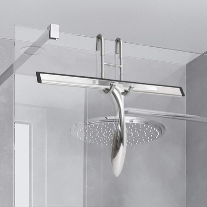No-Drill Shower Door Hooks - 2-Pack for Rimless Glass Doors - Rubber Scratch Protection V1188-ZXY-11047