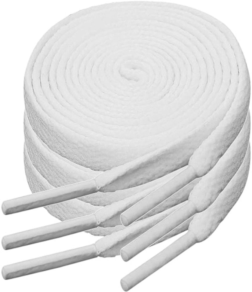 White flat laces - suitable for sports shoes, etc. White 120 cm 3 pairs V1188-ZXY-11053