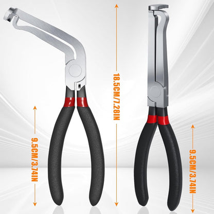 2-Pack Auto Electrical Disconnect Pliers Set - Straight & 60 degrees Angle for All Reach - Non-Slip Handles V1188-ZXY-11059