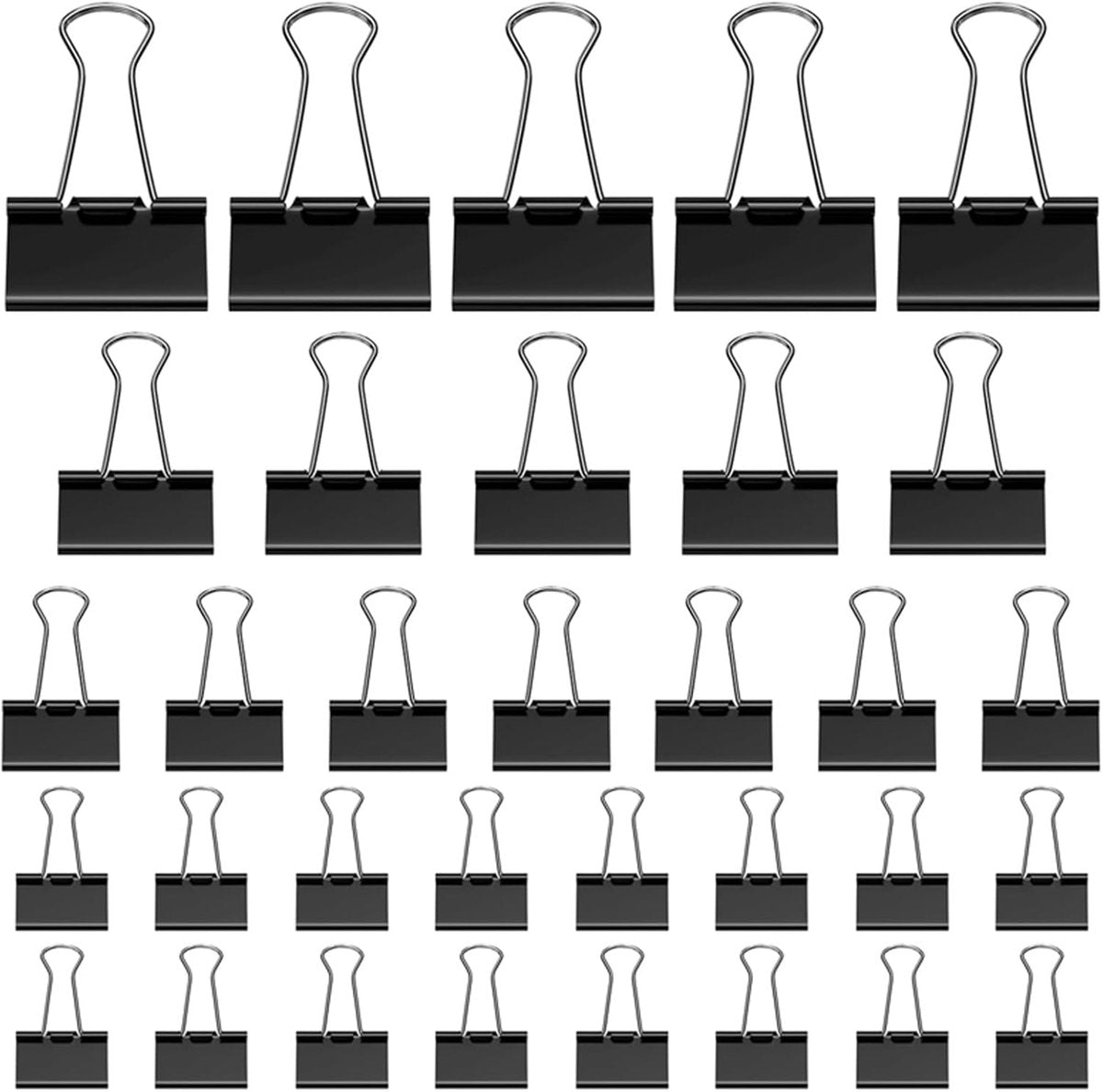 105 ring binders - 15 mm/19 mm/25 mm/32 mm metal paper clips - black folding clips - double-folded ring V1188-ZXY-11061