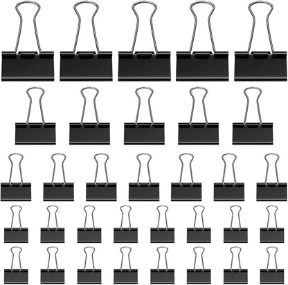 105 ring binders - 15 mm/19 mm/25 mm/32 mm metal paper clips - black folding clips - double-folded ring V1188-ZXY-11061