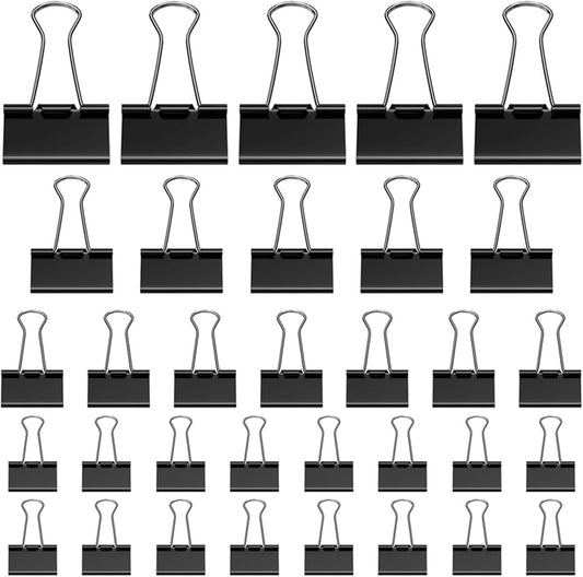 105 ring binders - 15 mm/19 mm/25 mm/32 mm metal paper clips - black folding clips - double-folded ring V1188-ZXY-11061