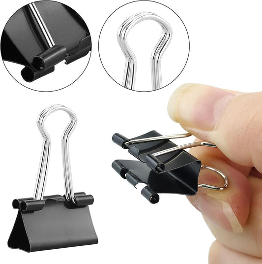 105 ring binders - 15 mm/19 mm/25 mm/32 mm metal paper clips - black folding clips - double-folded ring V1188-ZXY-11061