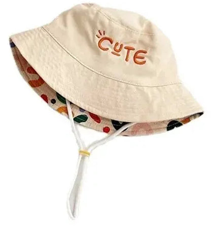 Baby Hat - Reversible Summer Hat - Summer Hat with Embroidered Letters - Size 50 V1188-ZXY-11072