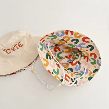 Baby Hat - Reversible Summer Hat - Summer Hat with Embroidered Letters - Size 50 V1188-ZXY-11072