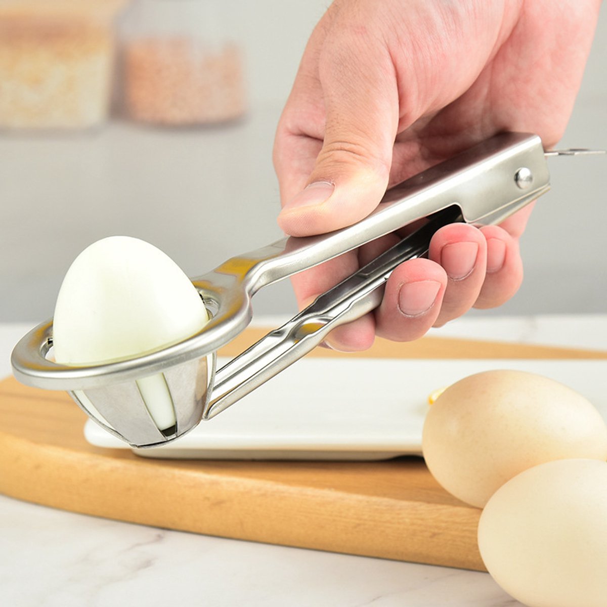 Egg Slicer - Stainless Steel Egg Slicer - Kitchen Utensils - Stainless Steel Kitchen Gadgets - Top Quality V1188-ZXY-11076