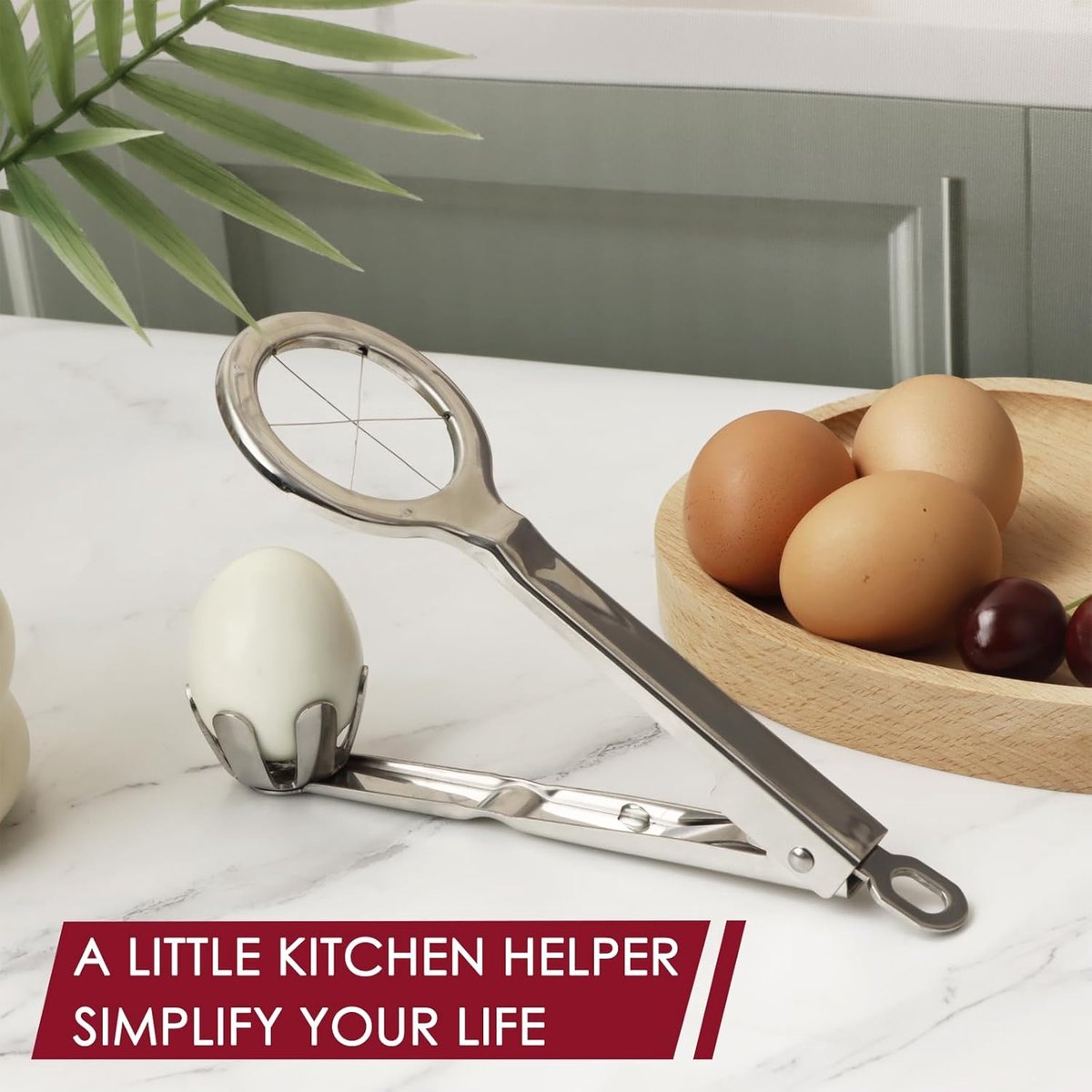 Egg Slicer - Stainless Steel Egg Slicer - Kitchen Utensils - Stainless Steel Kitchen Gadgets - Top Quality V1188-ZXY-11076