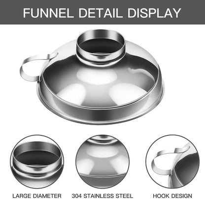 2-Pack - Funnels - Stainless Steel - Kitchen Funnels - Jam Can Funnels V1188-ZXY-11085