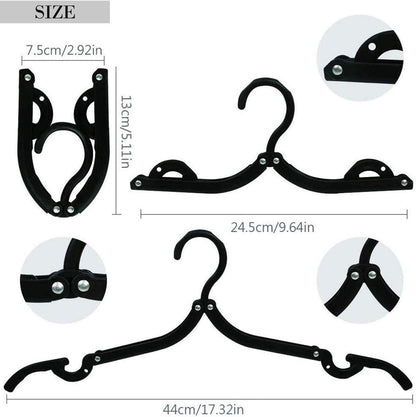 12-pack - Travel Hangers - Portable - Foldable Hangers - Travel Accessories (Black) V1188-ZXY-11100