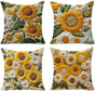 Pillowcase - 4 pieces - 45*45 cm - Flat pillowcase - Soft sunflower decoration - Modern pillowcases - V1188-ZXY-11105