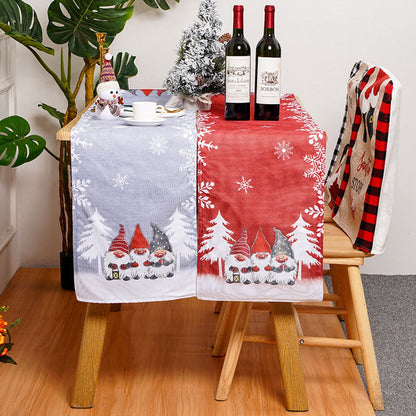 Tablecloth - Two-pack - Christmas tablecloth - Snowflake table runner - textile table runners (Gray + Red) V1188-ZXY-11116