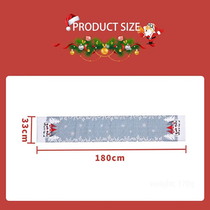 Tablecloth - Two-pack - Christmas tablecloth - Snowflake table runner - textile table runners (Gray + Red) V1188-ZXY-11116