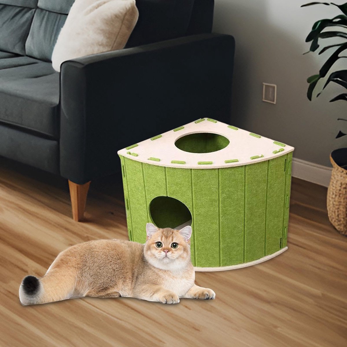 Cat House - Cat Basket - Cat Den - Felt-Shaped Cat Bed - Suitable for All Seasons - Warm | Scratch-Resistant V1188-ZXY-11122