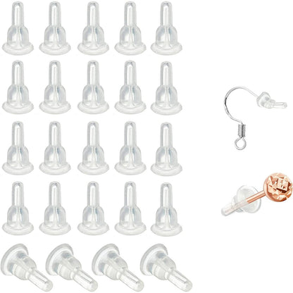 50 Silicone Earring Backs - Full Coverage, Clear Earring Backs - Dustproof - Hypoallergenic Soft Ear Cushions V1188-ZXY-11127