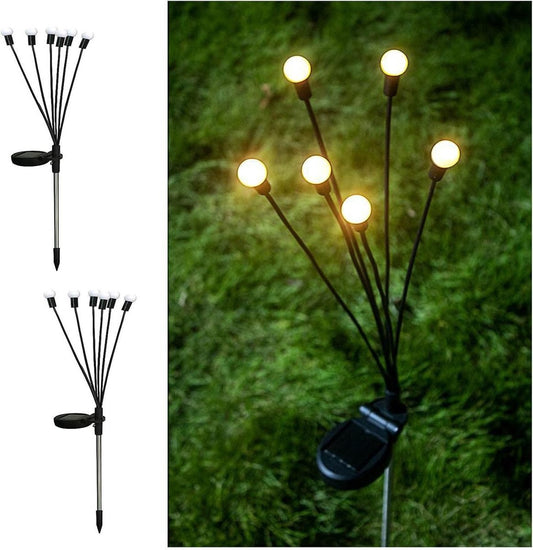 Outdoor Lighting - Solar Garden Lighting - Mood Lamp - LED Solar Garden Lamp - Firefly Shaped - 6 Pots x 2 - V1188-ZXY-11134