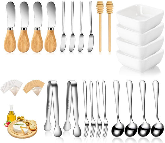 cutlery set - 44-piece set - cheese knife | pastry forks | oval coffee spoons | kitchen tongs & serving tongs V1188-ZXY-11135