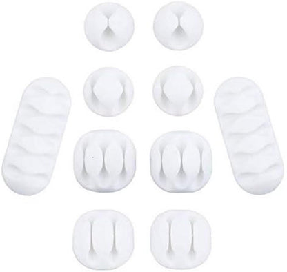 10-Piece Desk Cable Management Set - Multifunctional Cable Clamps - Desk Cable Organizer for TV, PC, Laptop, V1188-ZXY-11141
