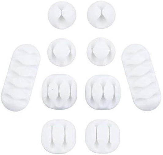 10-Piece Desk Cable Management Set - Multifunctional Cable Clamps - Desk Cable Organizer for TV, PC, Laptop, V1188-ZXY-11141
