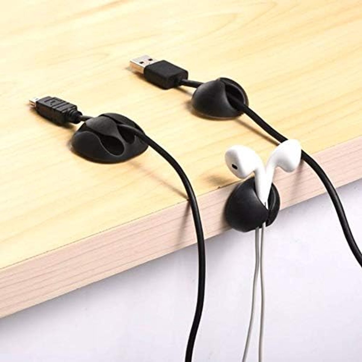 10-Piece Desk Cable Management Set - Multifunctional Cable Clamps - Desk Cable Organizer for TV, PC, Laptop, V1188-ZXY-11141
