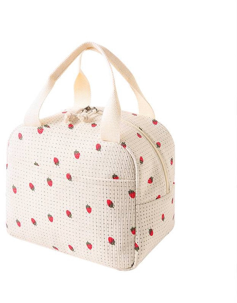 Lunch Bag - Corduroy - Lunch Box for Students/Office Workers - Insulated Bag - Waterproof - Portable Handle - V1188-ZXY-11145