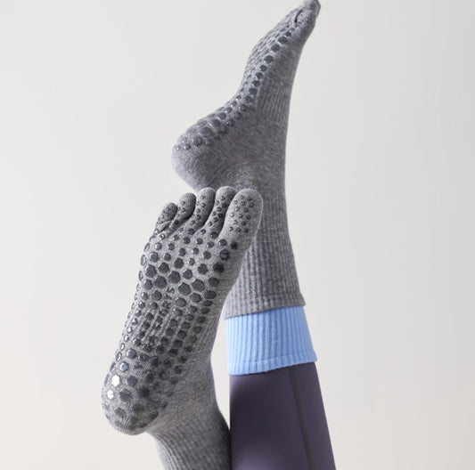 Yoga Socks (2 pairs) - Five Finger Yoga Socks - Non-slip Socks - Toe Socks - Pilates Socks - Suitable for V1188-ZXY-11151