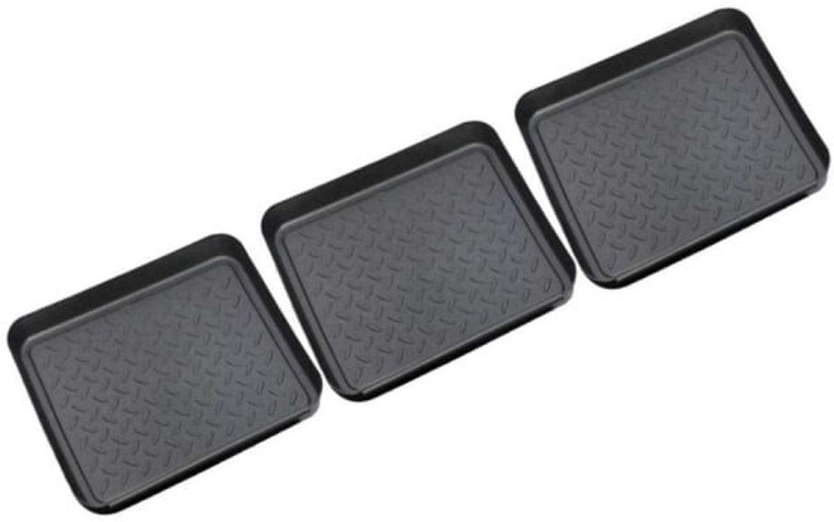 3-piece universal tray - multifunctional - plastic - rectangular tray - black V1188-ZXY-11161