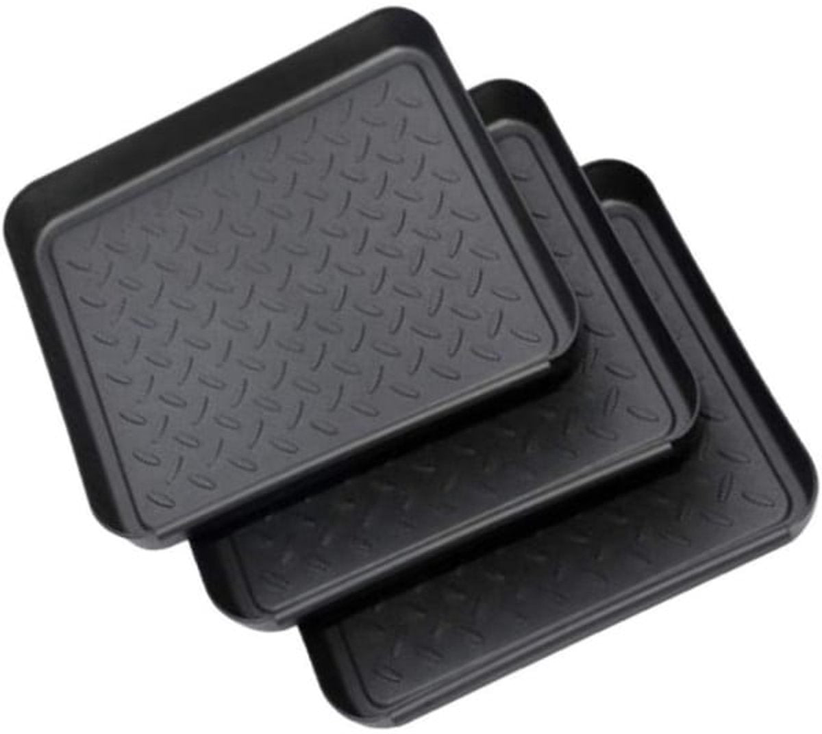 3-piece universal tray - multifunctional - plastic - rectangular tray - black V1188-ZXY-11161