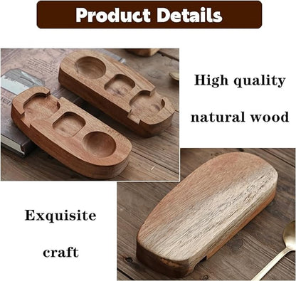 1 set - Wooden egg holder - with spoon - Stylish tray - Sturdy design - Suitable for breakfast, brunch, V1188-ZXY-11165