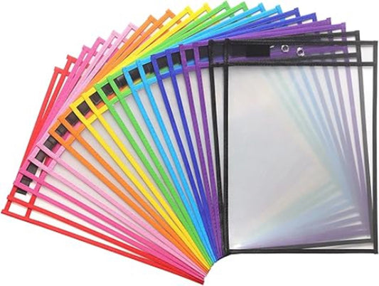 Erasable and Writable Folders - Pack of 20 | Includes 20 water-based whiteboard markers and 2 erasers - V1188-ZXY-11169
