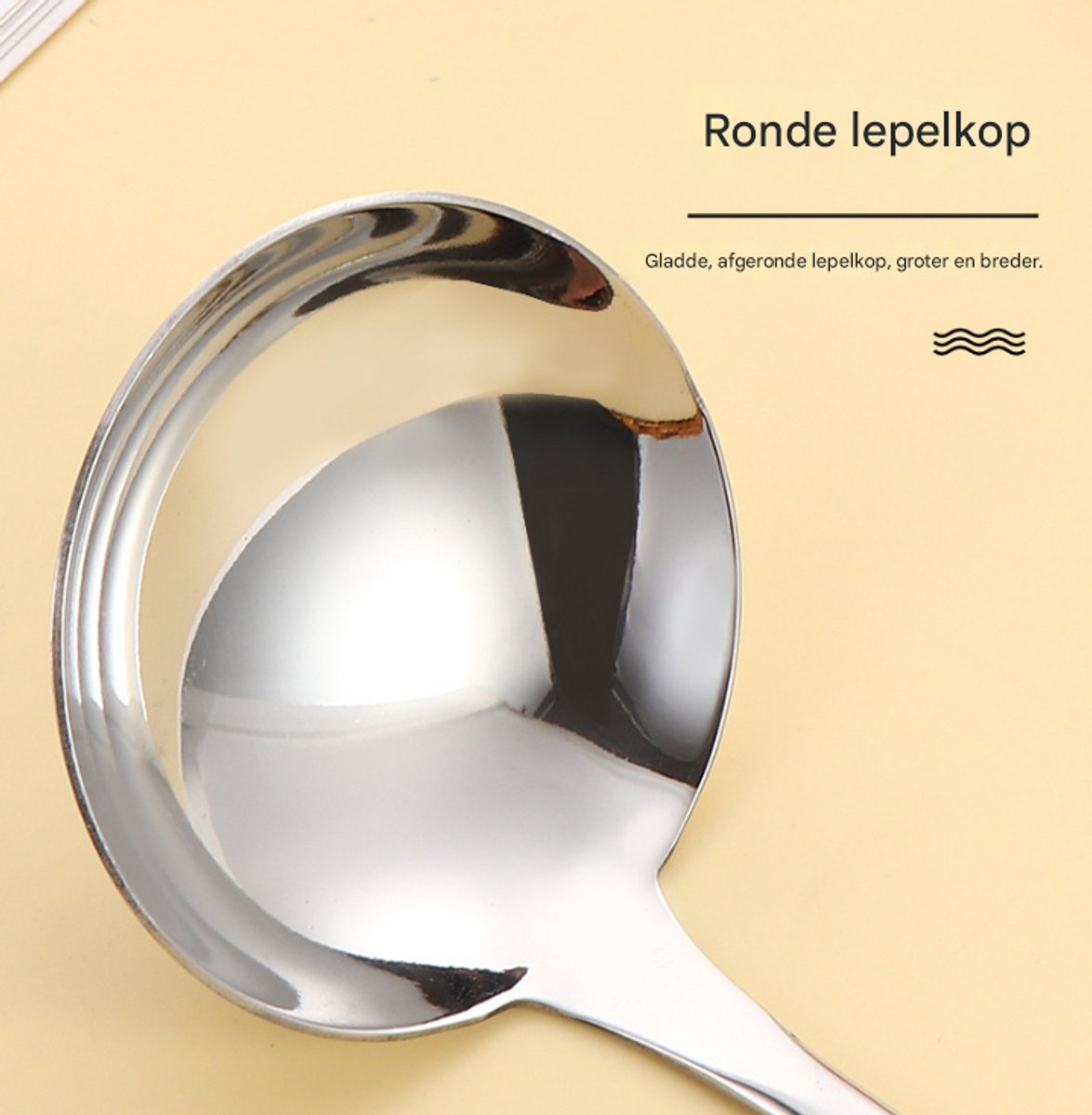 Spoons - 2-Piece Set - Stainless Steel Soup Spoon with Bamboo Handle - Long Handle Soup Spoon - Soup Spoon - V1188-ZXY-11181