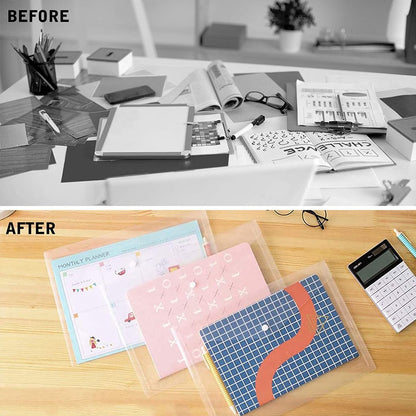 Waterproof folder - Plastic envelope - 12-pack - Transparent A4 letterhead size - with snap closure - V1188-ZXY-11187