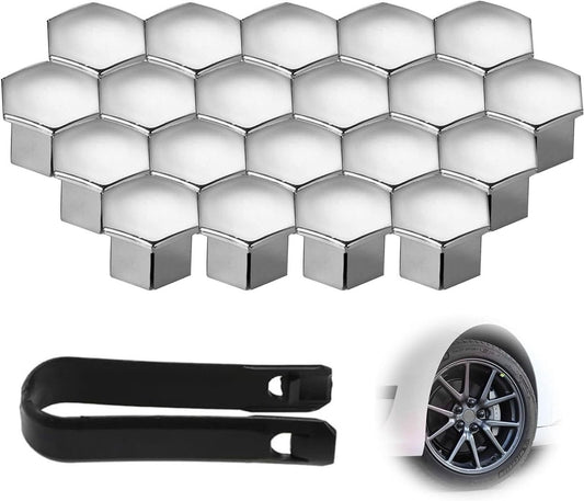 Universal wheel bolt covers (20 pieces) - 17 mm wheel bolt cover - wheel bolt cover - hexagon nut protector - V1188-ZXY-11193