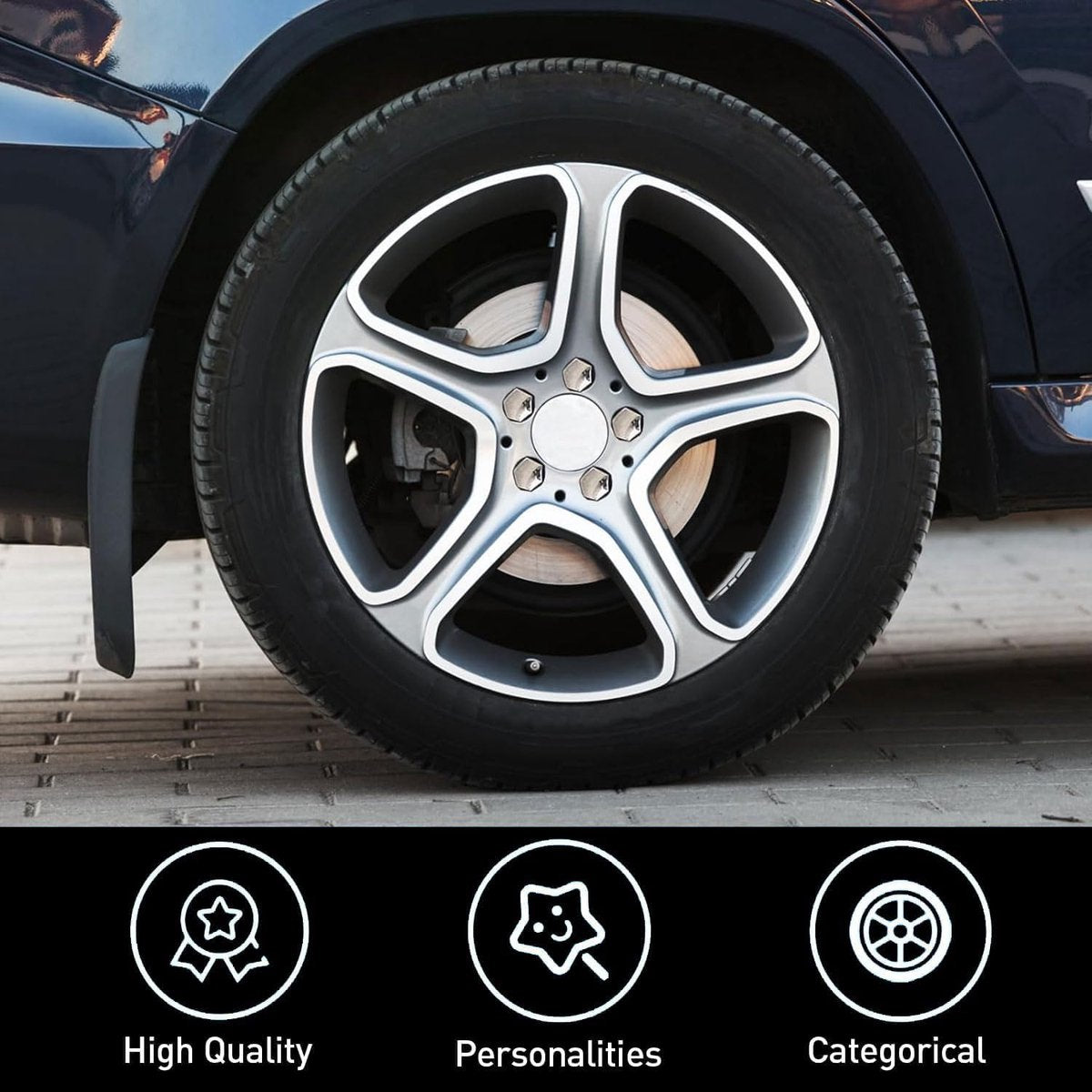 Universal wheel bolt covers (20 pieces) - 17 mm wheel bolt cover - wheel bolt cover - hexagon nut protector - V1188-ZXY-11193