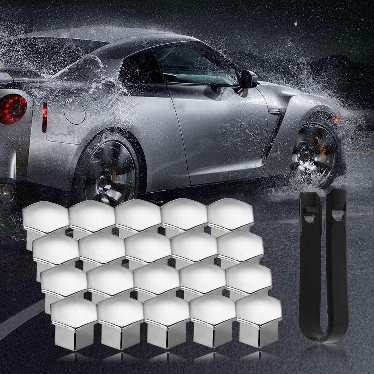 Universal wheel bolt covers (20 pieces) - 17 mm wheel bolt cover - wheel bolt cover - hexagon nut protector - V1188-ZXY-11193
