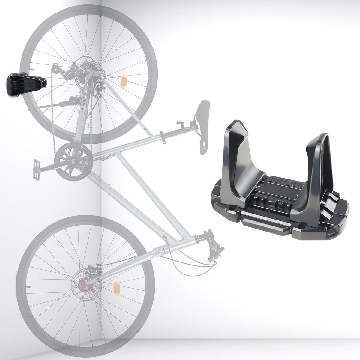 Bicycle Wall Mount - Up to 60 kg Load Capacity - For Tires 27-83 mm - Space-Saving Suspension for Garage & V1188-ZXY-11194