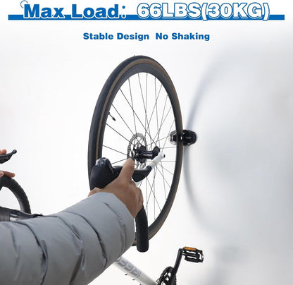 Bicycle Wall Mount - Up to 60 kg Load Capacity - For Tires 27-83 mm - Space-Saving Suspension for Garage & V1188-ZXY-11194