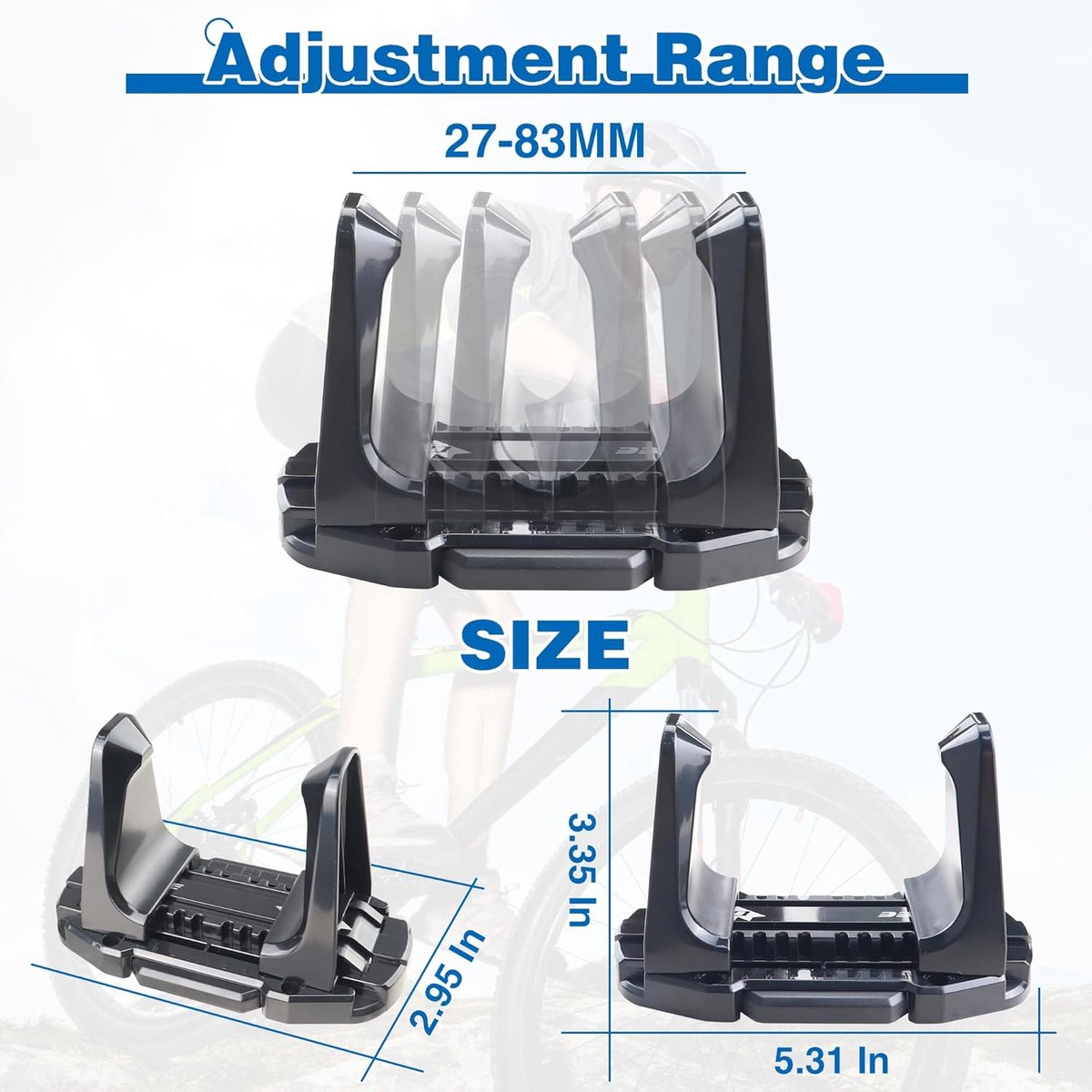 Bicycle Wall Mount - Up to 60 kg Load Capacity - For Tires 27-83 mm - Space-Saving Suspension for Garage & V1188-ZXY-11194