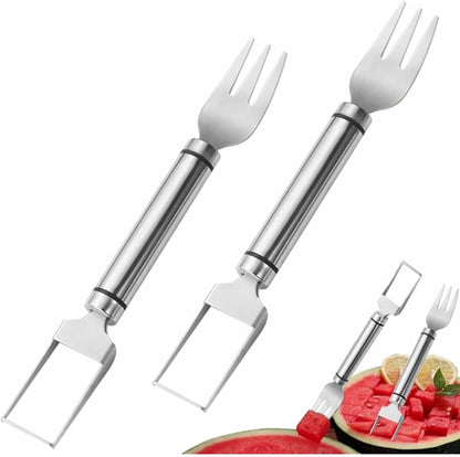Watermelon Fork - Multifunctional Watermelon Slicer - Fruit Cutter - Portable Tool 2-Piece Set V1188-ZXY-11199