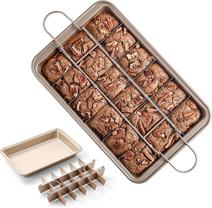 Baking Pan - Cake Pan - Bread Baking Pan - Baking Tray - With Cutting Aid Function - With Non-Slip Handle - V1188-ZXY-11204