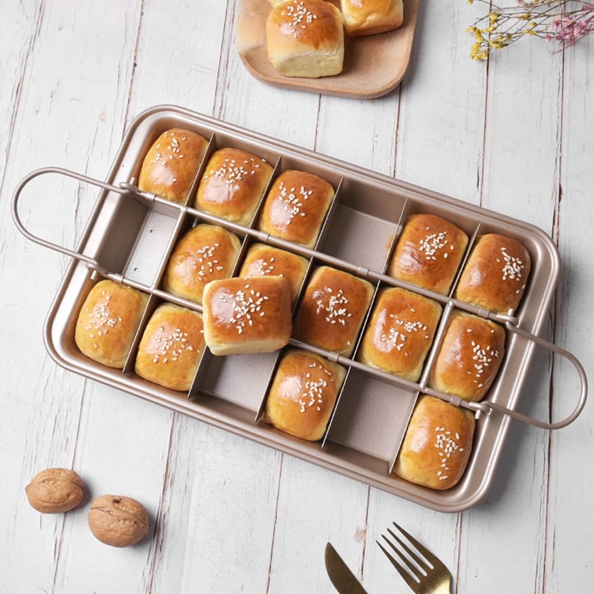 Baking Pan - Cake Pan - Bread Baking Pan - Baking Tray - With Cutting Aid Function - With Non-Slip Handle - V1188-ZXY-11204