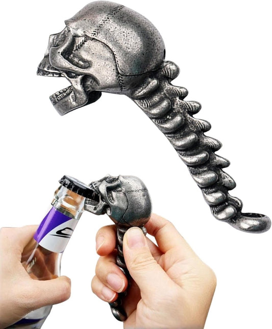 Skeleton Bottle Opener - Beer Opener - Robust Stainless Steel with Ergonomic Grip - Keychain Size - For Bar & V1188-ZXY-11209