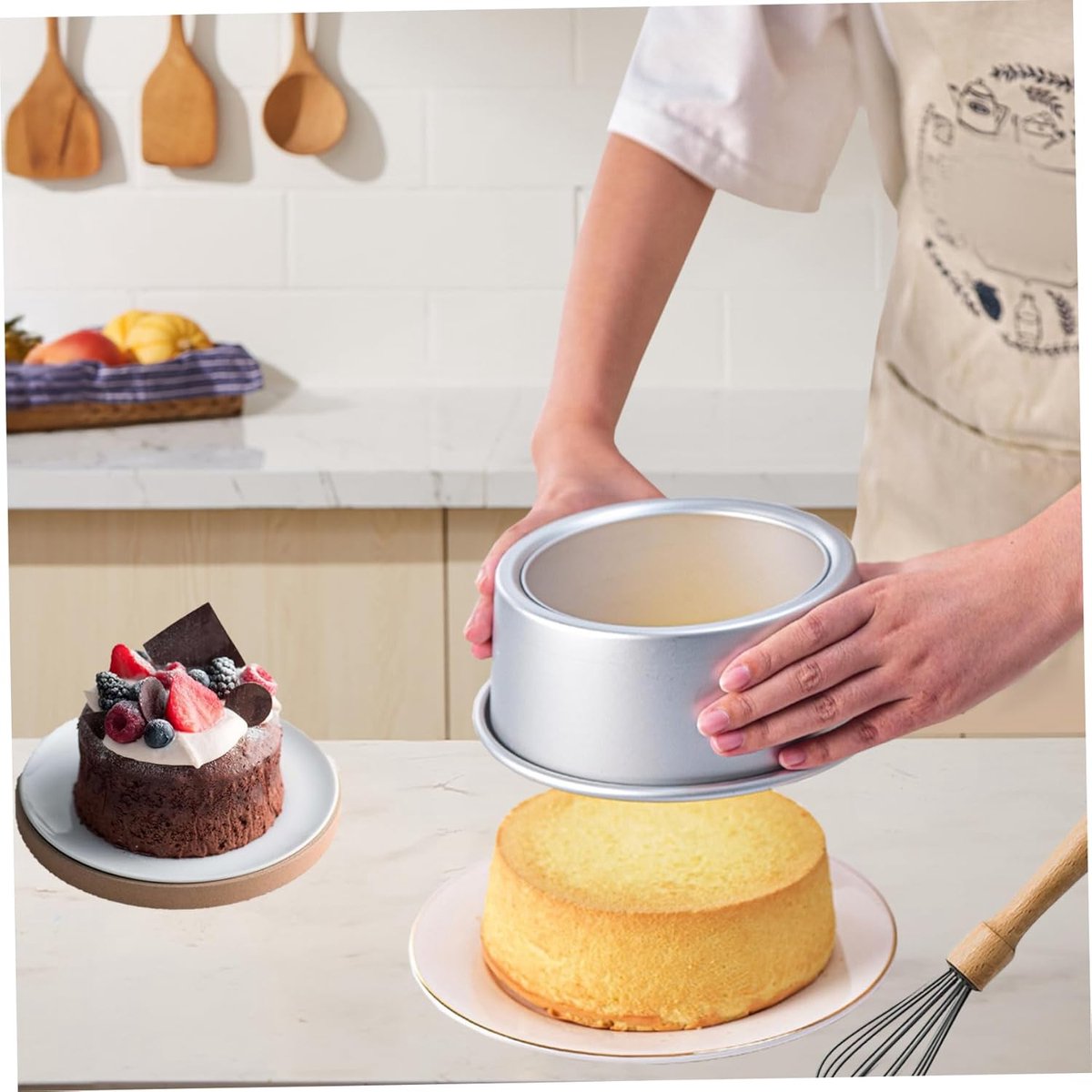 Cake Pans - 2-Piece Set - Round Cake Pans - Non-Stick Baking Pans - Aluminum Baking Pans 15cm and 20cm - V1188-ZXY-11212